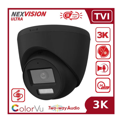 Nexvision Ultra 5MP TVI NVC-T259H-LTS 3K ColorVu Hybrid-Light TVI Analogue Turret Camera with Two-Way Audio