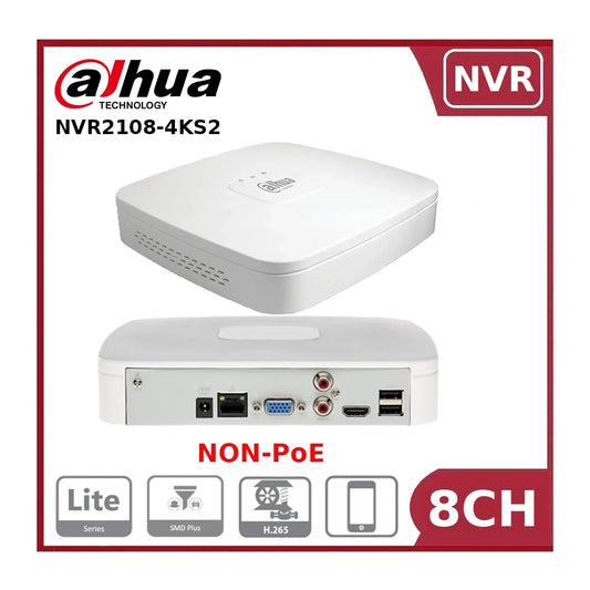 Dahua DHI-NVR2108-4KS2 8-Channel 4K Network Video Recorder, NON-PoE - NR