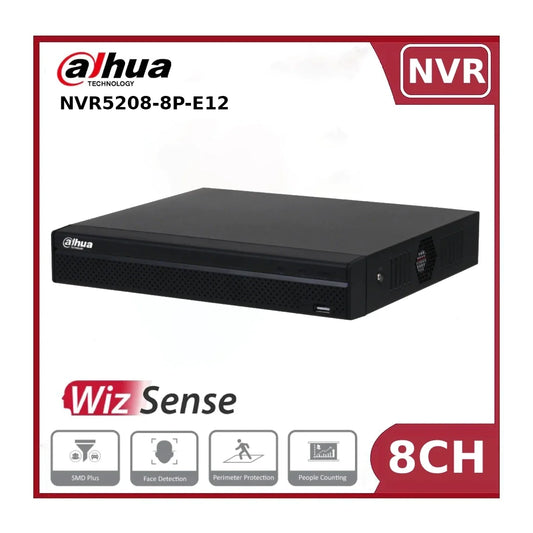 Dahua NVR5208-8P-EI2 8 Channel 8PoE 2HDD WizSense AI Pro NVR with 8K Output and 448Mbps Bandwidth