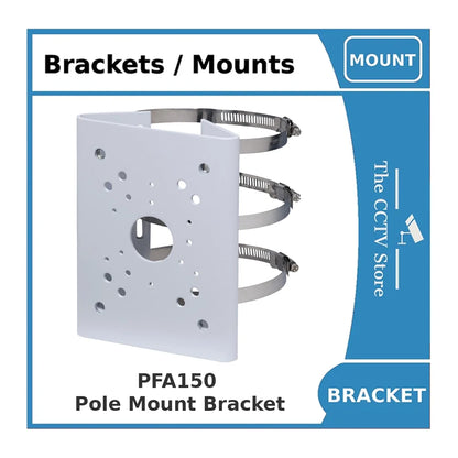 Dahua PFA150 Pole Mount Bracket, Indoor & Outdoor Use, Load Capacity 10kg, White
