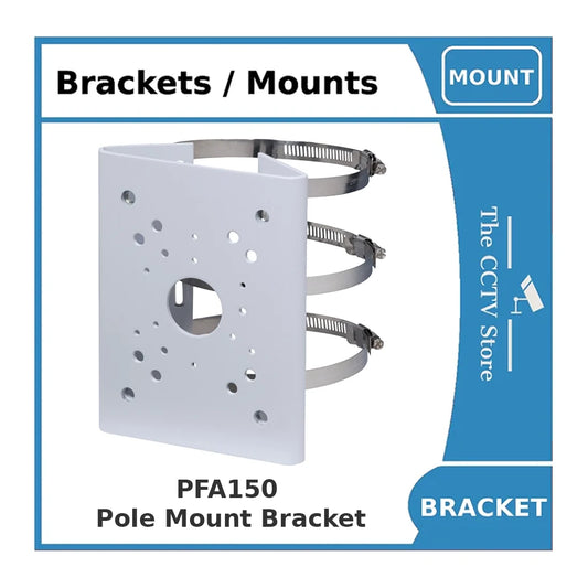 Dahua PFA150 Pole Mount Bracket, Indoor & Outdoor Use, Load Capacity 10kg, White