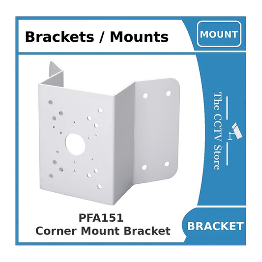 Dahua PFA151 Corner Mount Bracket, Indoor & Outdoor Use, Load Capacity 10kg, White