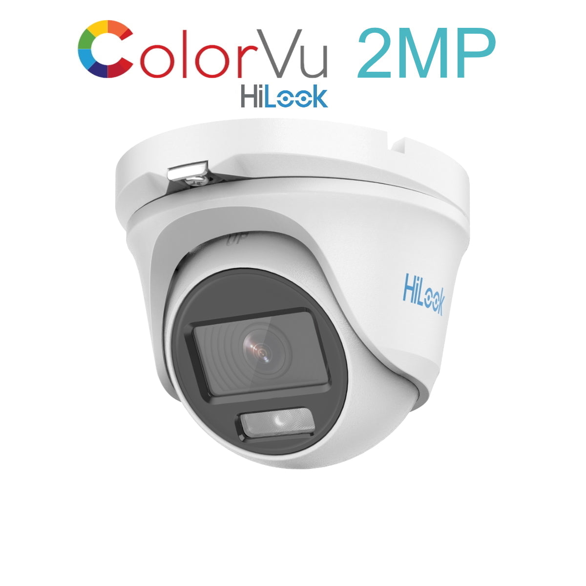 THC-T129-M HiLook 2MP 1080P HD-TVI ColorVu analogue turret camera with 20m LED in white or grey "EOL"