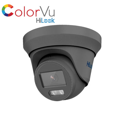 THC-T229-M HiLook 2MP 1080P HD-TVI ColorVu analogue turret camera with 40m LED in white or grey