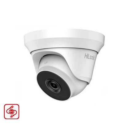 THC-T250-MS HiLook 5MP HD-TVI analogue turret camera with built-in mic and 40m IR in white or grey