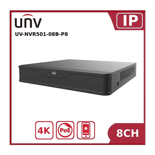 Uniview 4k 8 Channel AI Network Video Recorder UNV-NVR501-08B-P8