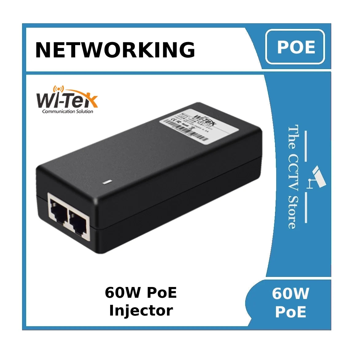 60W POE Injector for Hikvision and Dahua IP PTZ Cameras - Ubiquiti or WiTek or Ruijie