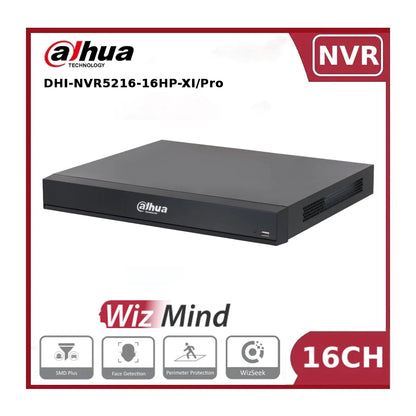 Dahua DHI-NVR5216-16HP-XI/Pro 16 Channel 16PoE 2HDD WizMind AI NVR with 8K Output, AcuPick and WizSeek