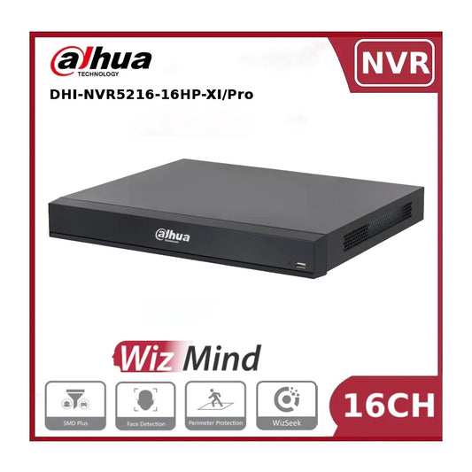 Dahua DHI-NVR5216-16HP-XI/Pro 16 Channel 16PoE 2HDD WizMind AI NVR with 8K Output, AcuPick and WizSeek