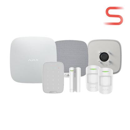 Ajax-107113 Superior Hub2 Plus Wireless Alarm Kit 18 S - White "NR"