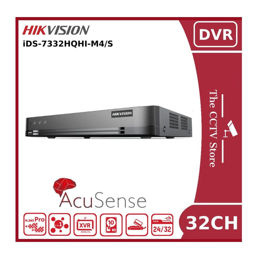 Hikvision iDS-7332HQHI-M4/S AcuSense 32Ch Turbo HD DVR With AoC and 4 HDD Bays - NR
