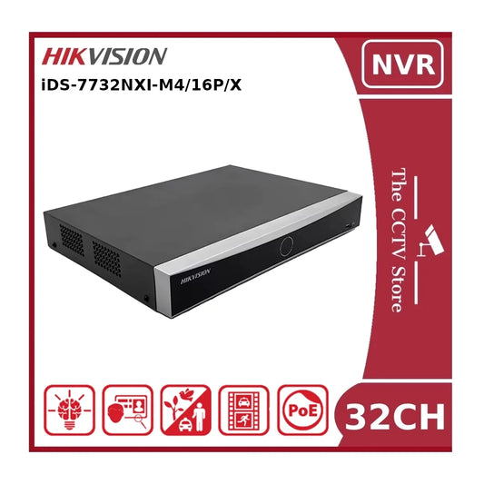 Hikvision iDS-7732NXI-M4/16P/X 32 Channel 12MP 4K Deep In Mind NVR With 16 PoE Ports & 4 HDD Bays - NR